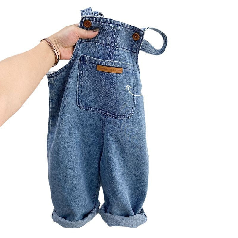 Children's Popular Denim Simple Suspender Pants - Cindi Book
