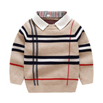 Boys plaid jacquard sweater - Cindi Book