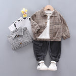 Baby boy long sleeve plaid suit - Cindi Book