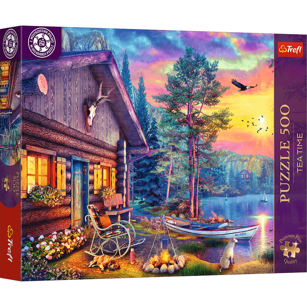 Trefl Premium Plus Tea Time: Evening Sunset Cabin 500 Piece Puzzle