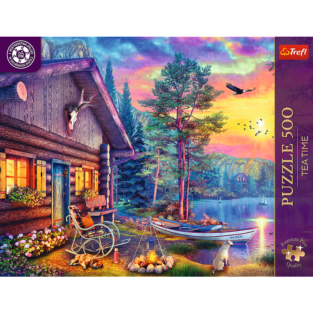 Trefl Premium Plus Tea Time: Evening Sunset Cabin 500 Piece Puzzle
