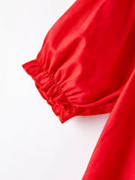 Rylee Faith Designs - Girls Bow Smocking Embroidered Red Dress - alternate view 5