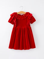 Rylee Faith Designs - Christmas Red Velvet Girls Dress
