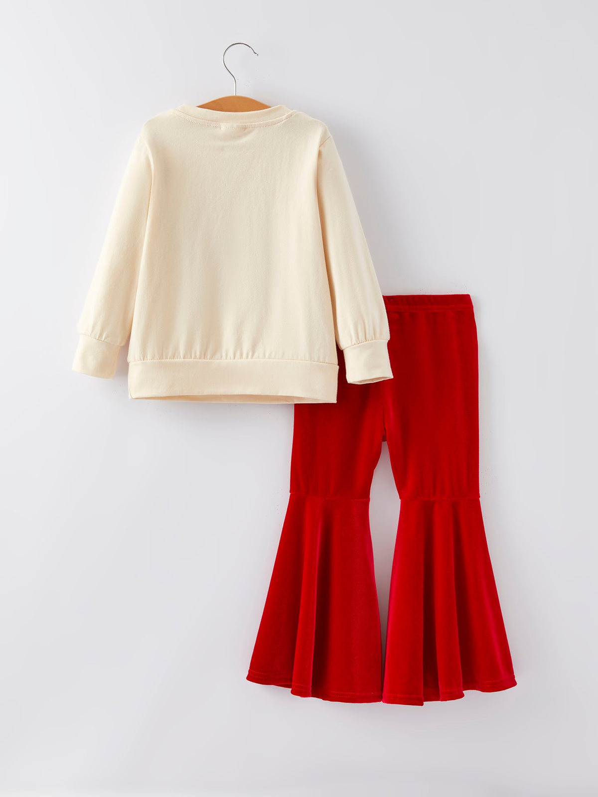 Rylee Faith Designs - Christmas Letter Applique Top + Flared Pants Outfit Set - alternate view 3