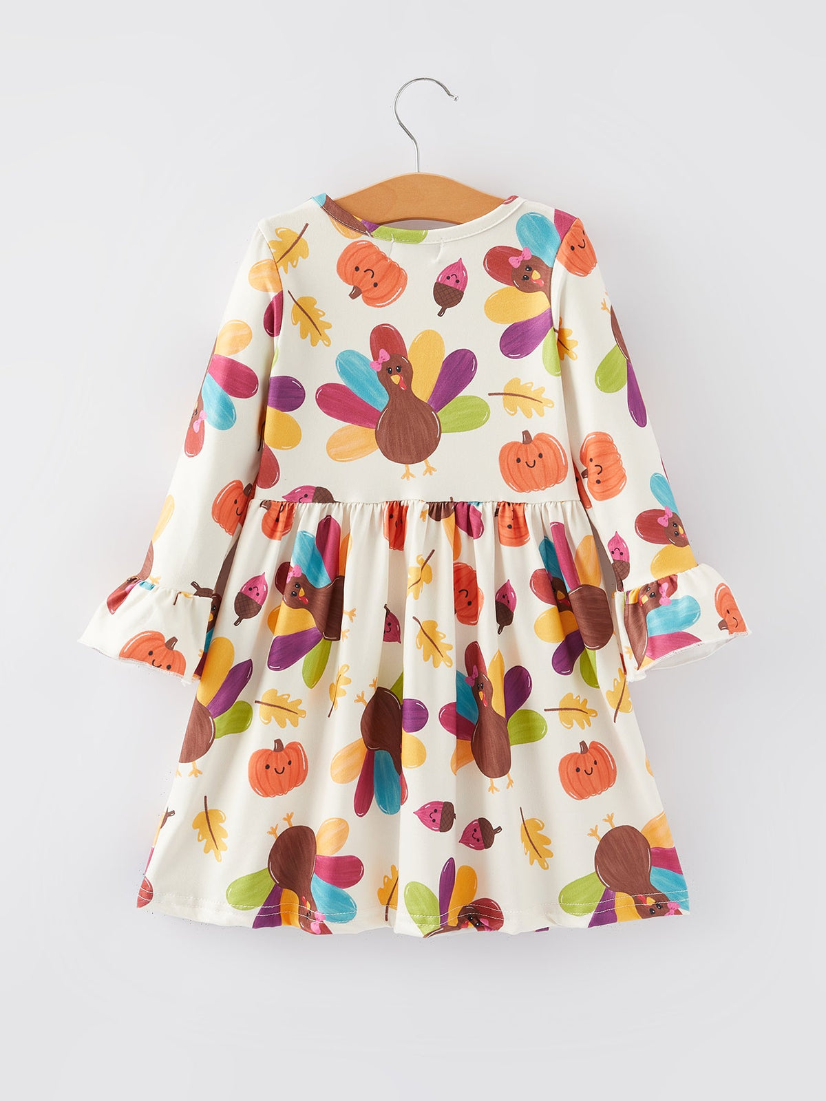 Rylee Faith Designs - Thanksgiving Turkey Print Girls Dress - alternate view 7