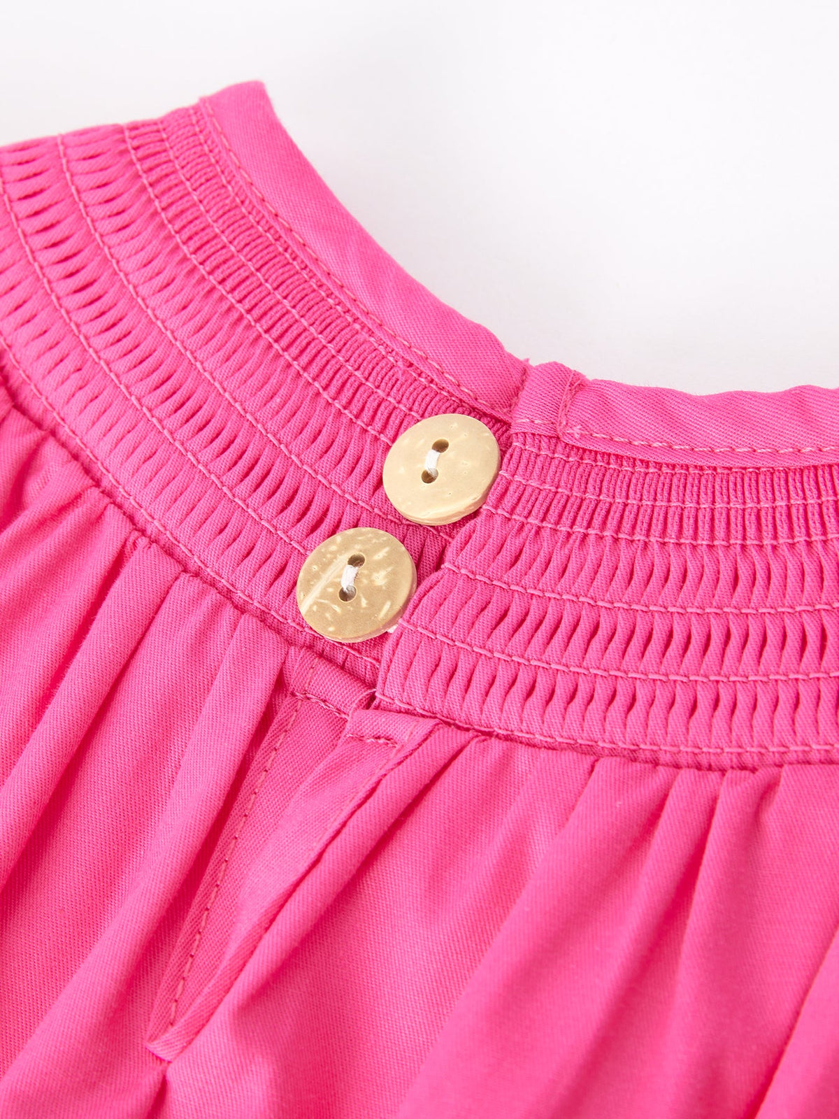 Rylee Faith Designs - Girls Bow Smocking Embroidery Hot Pink Romper - alternate view 5