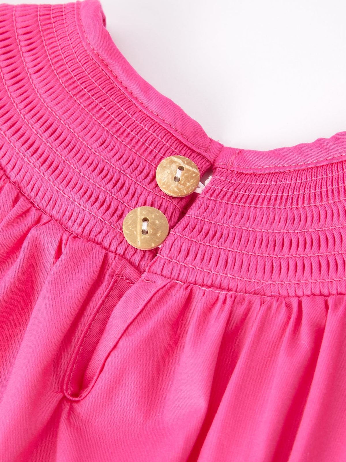 Rylee Faith Designs - Girls Bow Smocking Embroidery Hot Pink Dress - alternate view 5