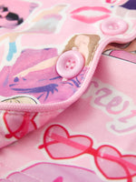 Rylee Faith Designs - Pink TS Lapel Button Short Sleeve Shorts Pajama Set - alternate view 8
