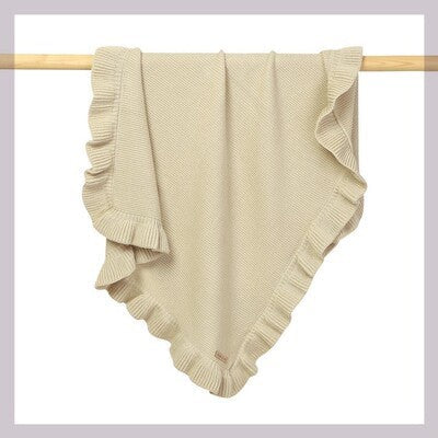 Knitted Baby Blankets Newborn Swaddle Wrap Ruffle - Cindi Book