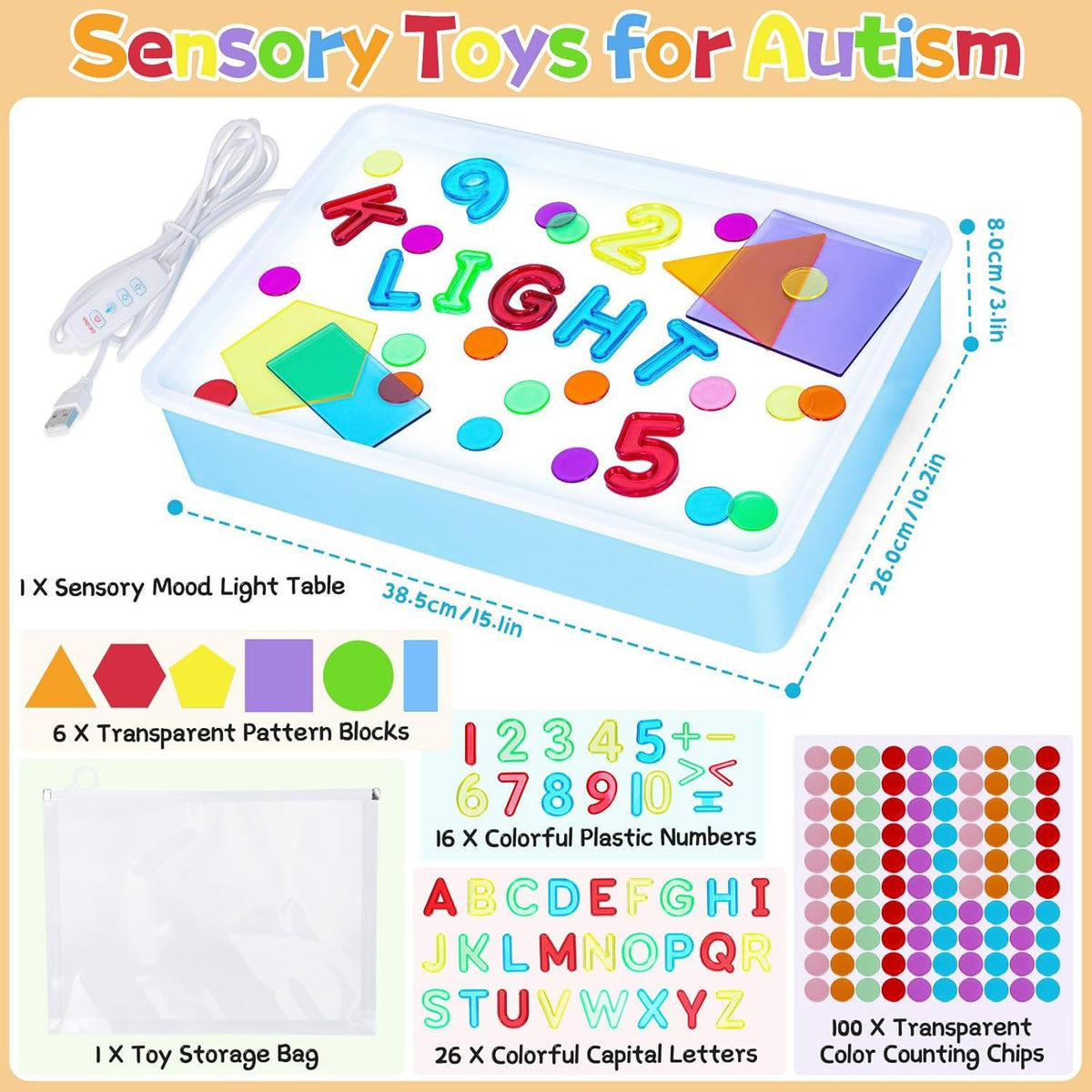 26 English Letters Photosensitive Table Preschool Education Toys - Cindi Book