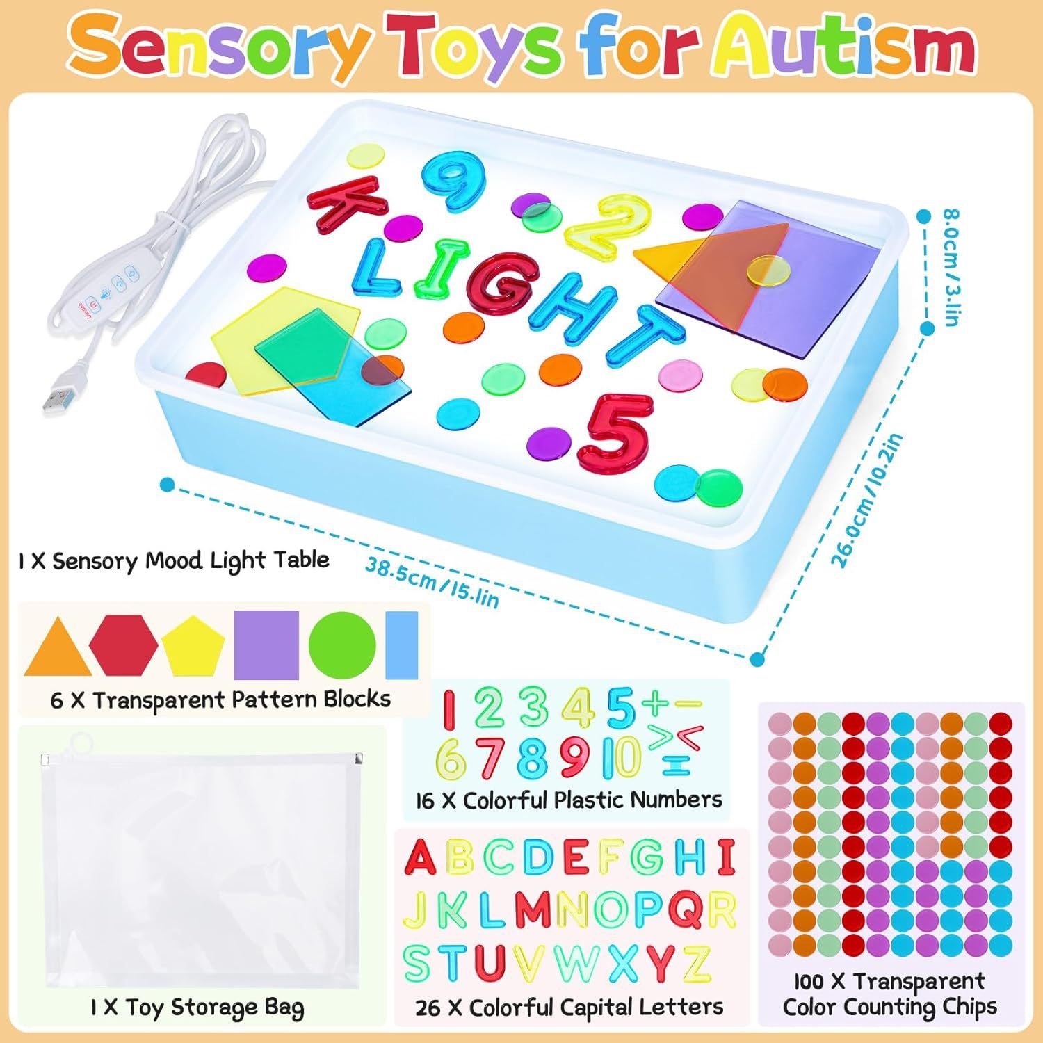 26 English Letters Photosensitive Table Preschool Education Toys - Cindi Book