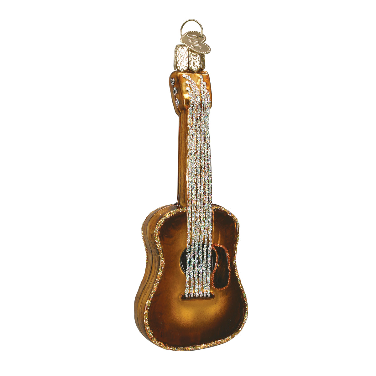 Old World Christmas Guitar Ornament - hand-blown glass Christmas tree ornament (view 3)