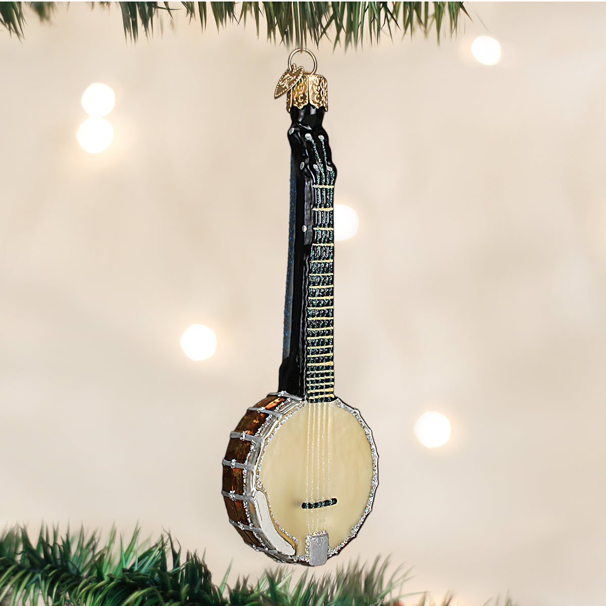 Old World Christmas Banjo Ornament - hand-blown glass Christmas tree ornament