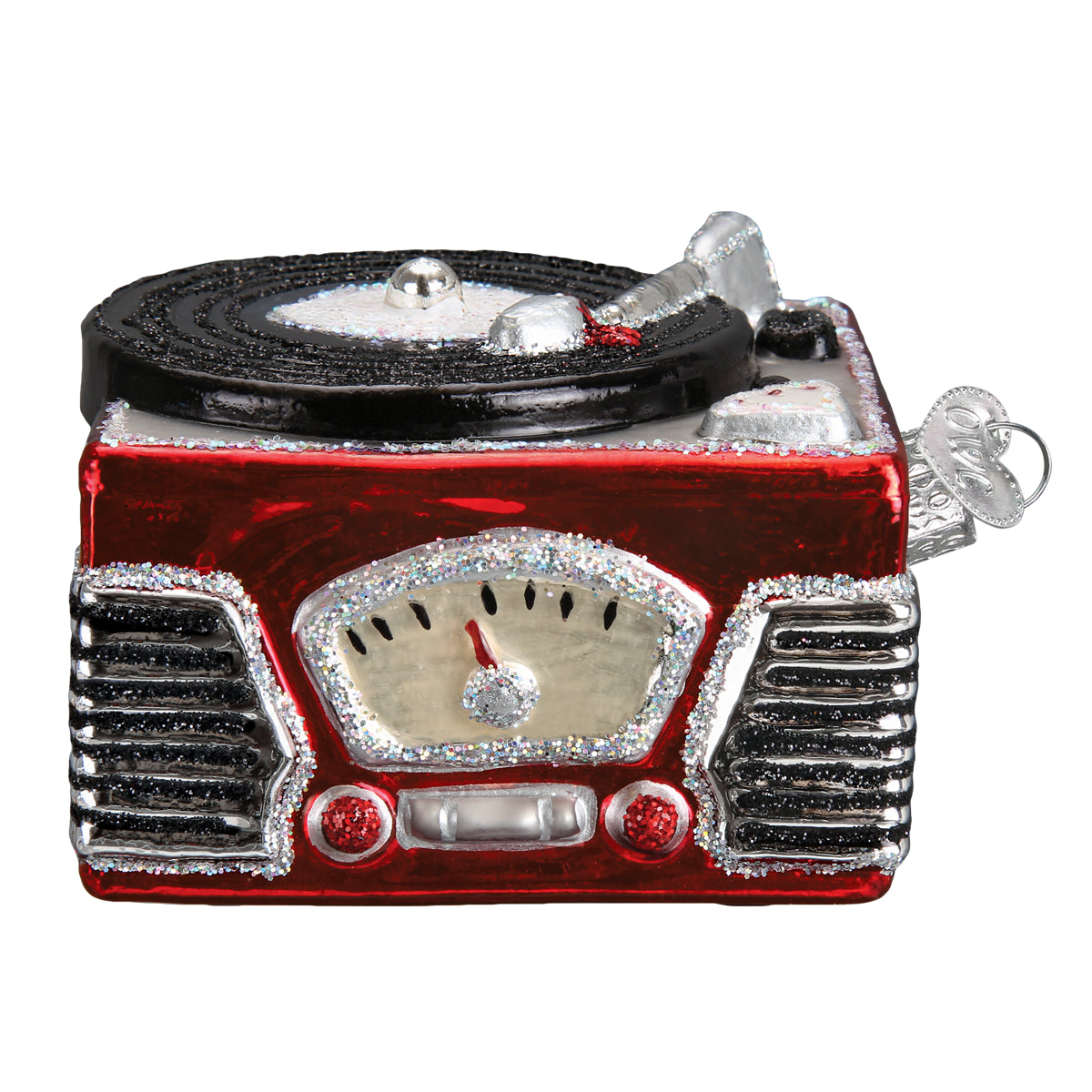 Old World Christmas Record Player Ornament - hand-blown glass Christmas tree ornament (view 3)