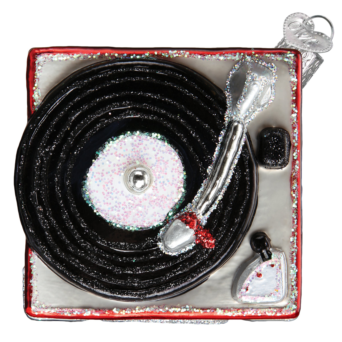 Old World Christmas Record Player Ornament - hand-blown glass Christmas tree ornament (view 4)