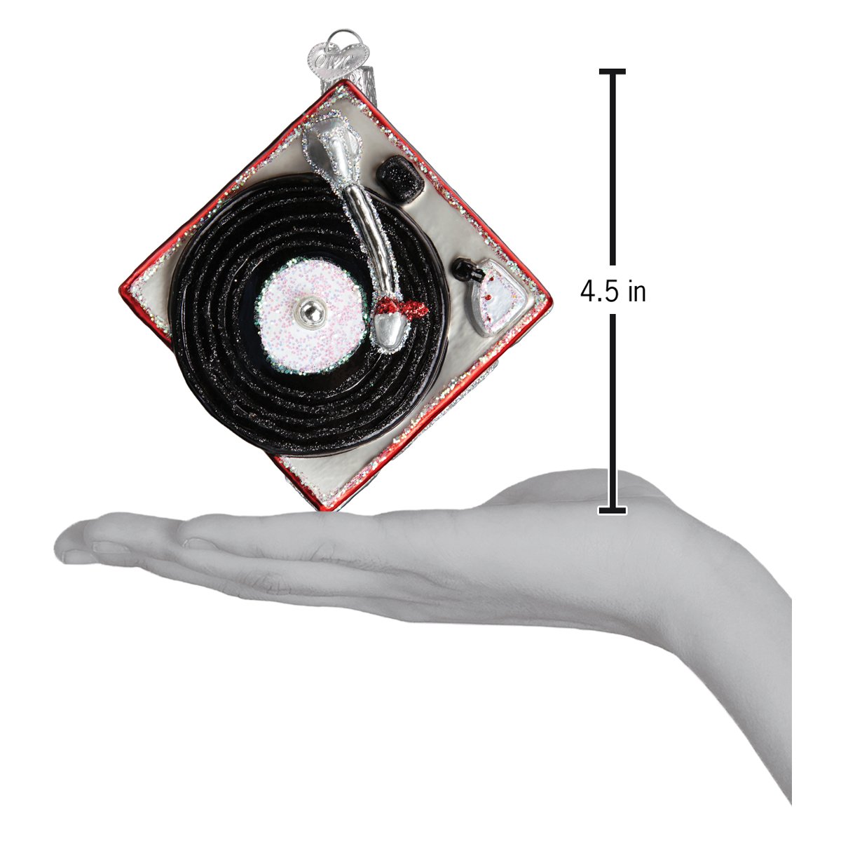 Old World Christmas Record Player Ornament - hand-blown glass Christmas tree ornament (view 6)