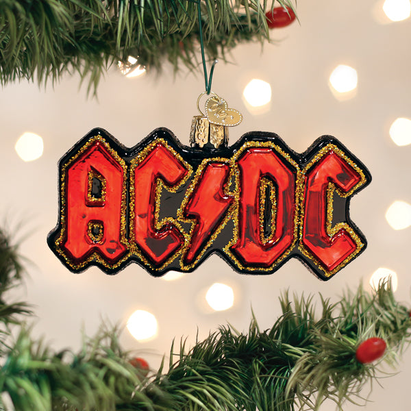 Old World Christmas AC/DC Ornament - hand-blown glass Christmas tree ornament