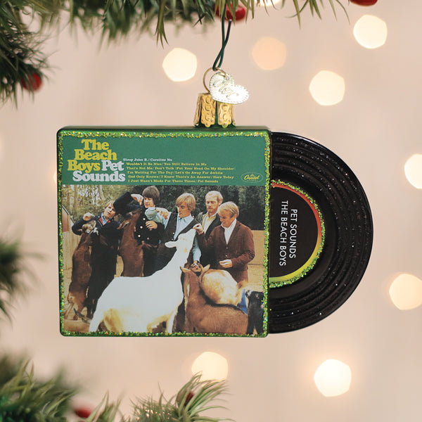 Old World Christmas Pet Sounds Album Cover Ornament - hand-blown glass Christmas tree ornament