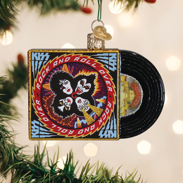 Old World Christmas Rock And Roll Over Album Ornament - hand-blown glass Christmas tree ornament