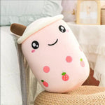 Milk Tea Cup Plush Toy Fruit Pillow Strawberry Matcha Cup Creative Doll - Cindi Book
