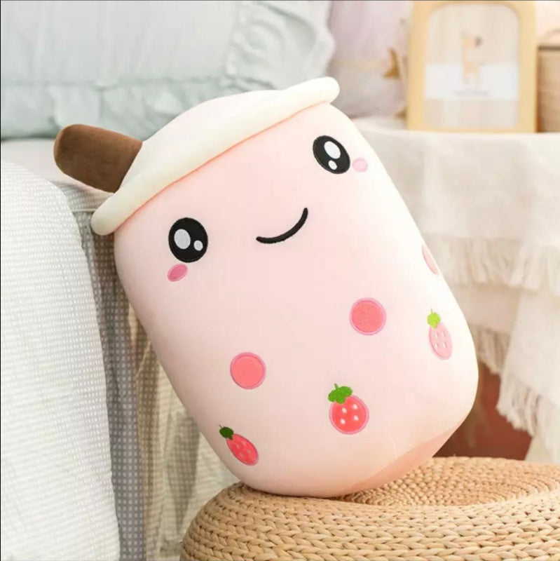 Milk Tea Cup Plush Toy Fruit Pillow Strawberry Matcha Cup Creative Doll - Cindi Book