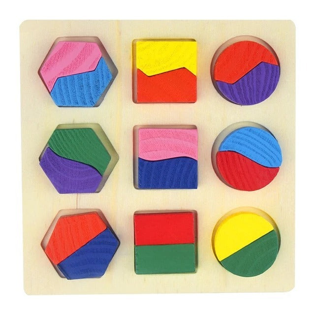 Wooden Geometrical Shape Baby Toy Jigsaw - Cindi Book