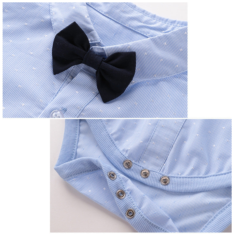 Baby boy short sleeve suit summer baby British overalls - Cindi Book