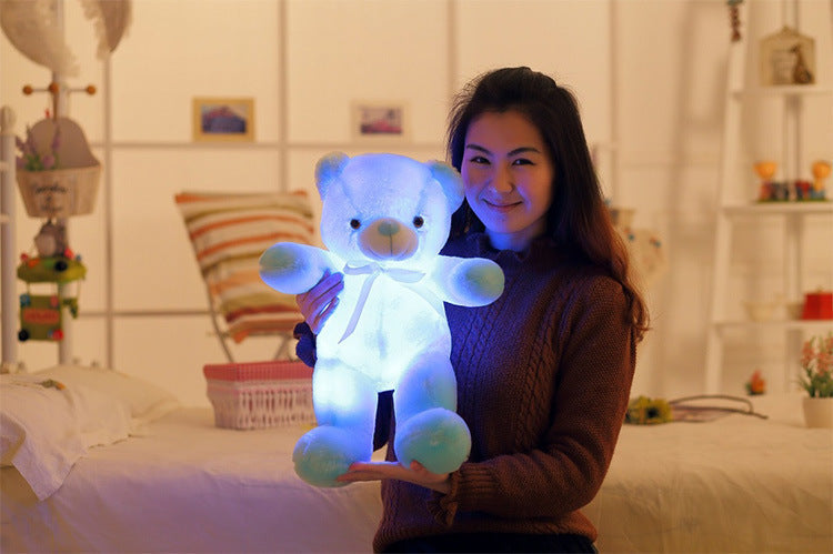 Creative Light Up LED Teddy Bear Stuffed Animals Plush Toy Colorful Glowing Christmas Gift For Kids Pillow - Cindi Book
