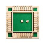 Deluxe Four Sided Shut The Box Dice Board Game 4 Sided 10 Number Wooden Flaps Dices Game Set for Pub Bar Party Supplies - Cindi Book