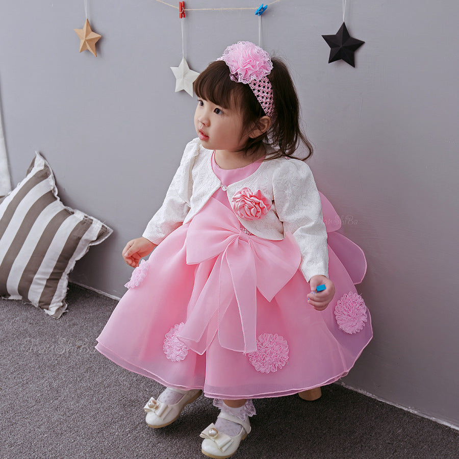 The Spring And Summer Of Years Old Female Infant Baby Child Princess Dress Girls DressPink Flower Girl Dress Skirt - Cindi Book