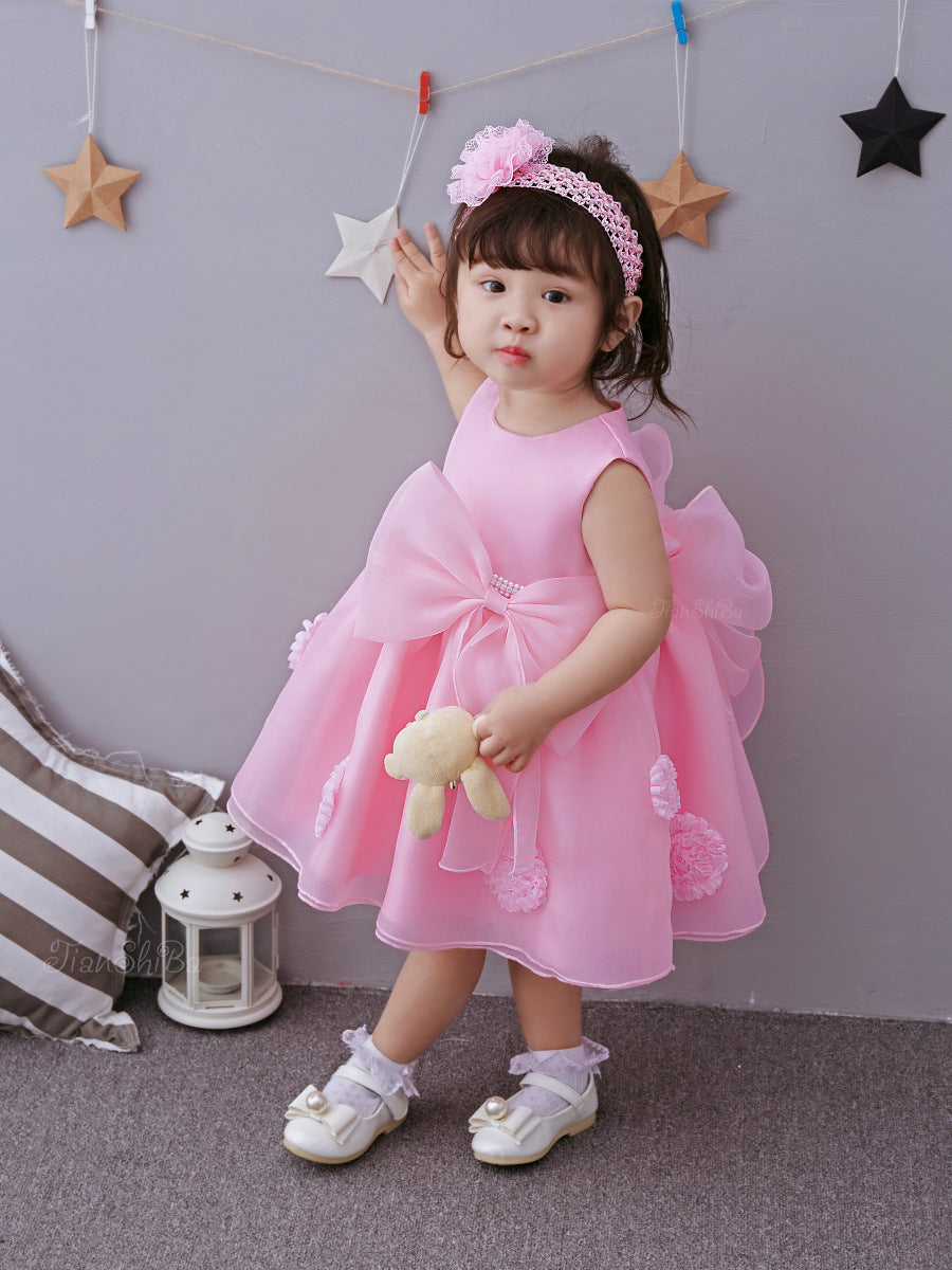 The Spring And Summer Of Years Old Female Infant Baby Child Princess Dress Girls DressPink Flower Girl Dress Skirt - Cindi Book