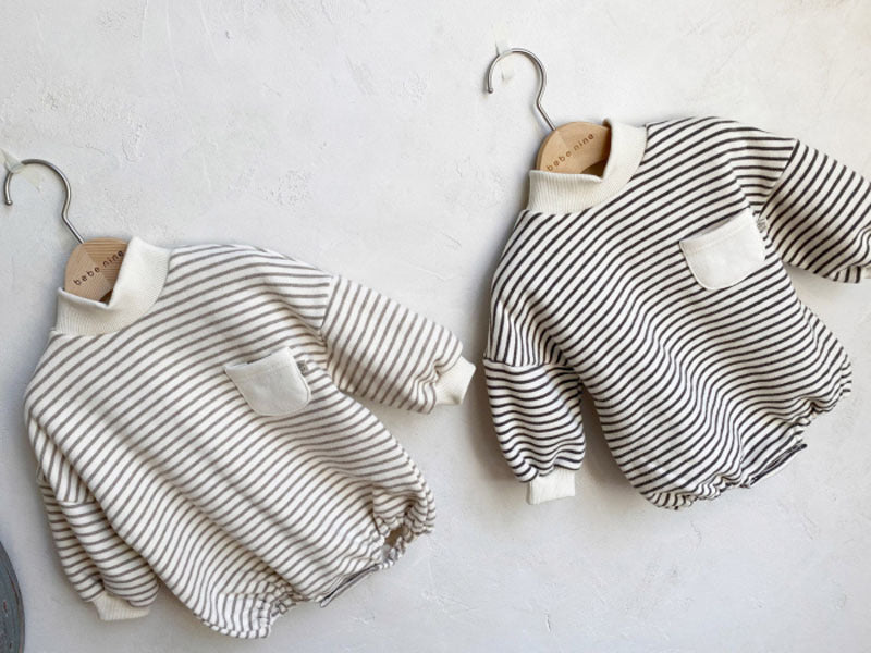 Striped Turtleneck Romper Bag Fart Sweater Loose And Casual - Cindi Book