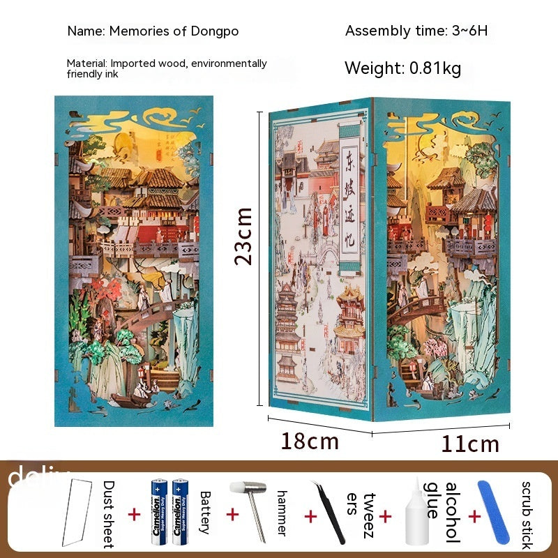 Dongpo Zhiyi Diy Wooden 3d Stereo Hand-assembled Book Stand Model Building Toy - Cindi Book