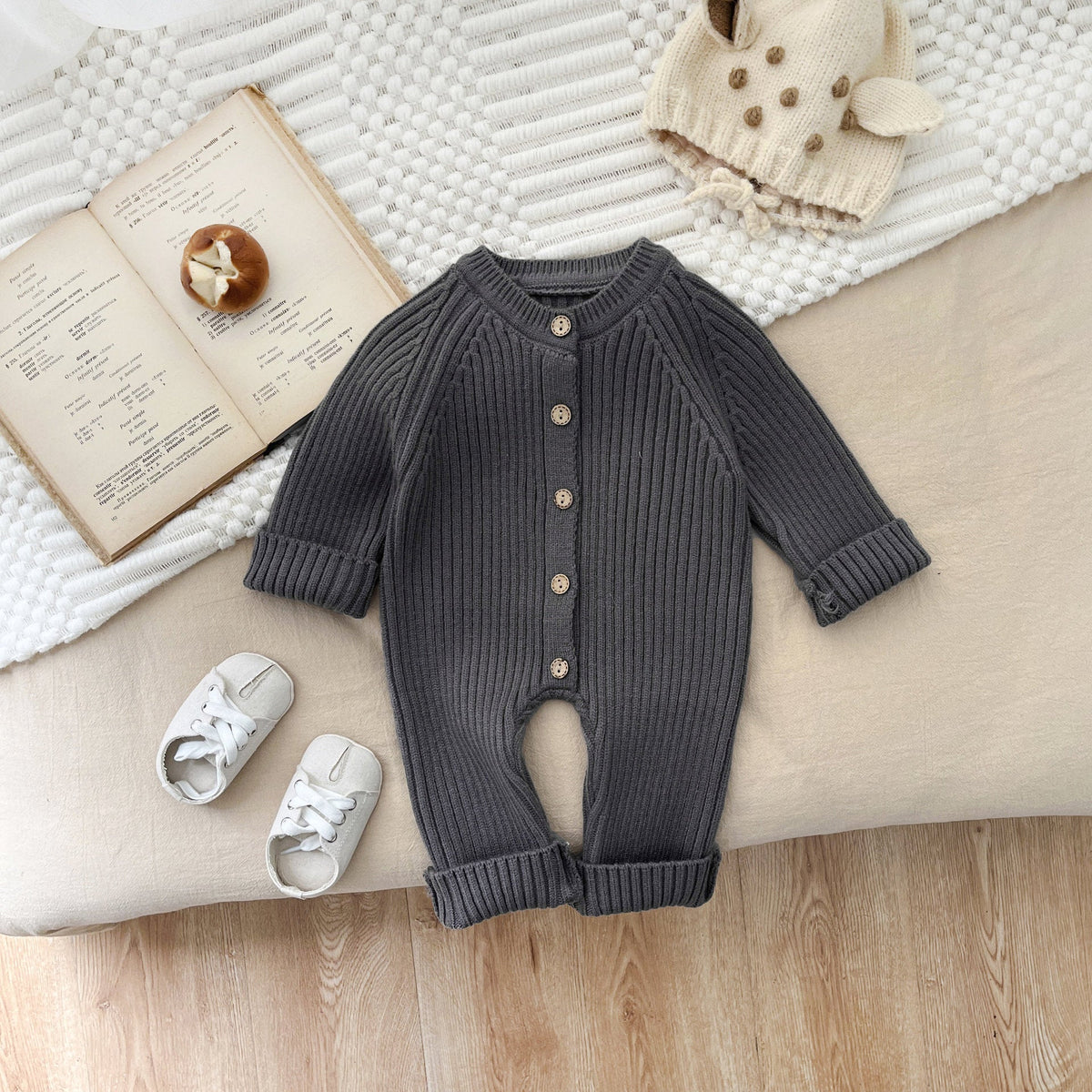 Knitted Thickened Rompers Newborn Winter Clothes Sweater Romper - Cindi Book