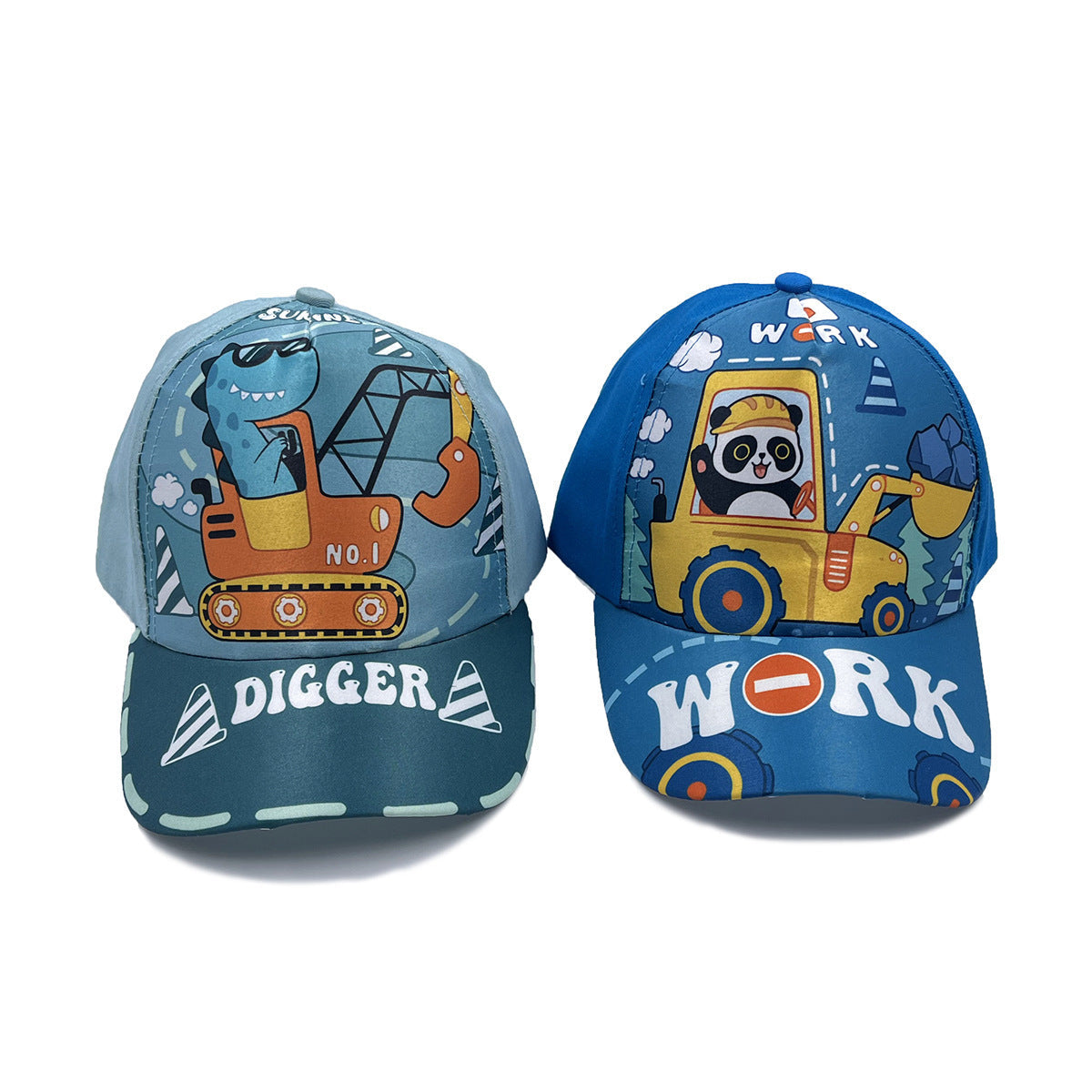 Cartoon Children's Baseball Cap for Engineering Vehicle Excavator