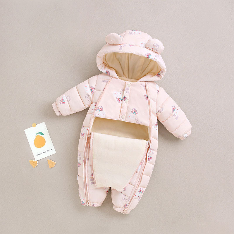Clothes For Babies Baby Jumpsuits Winter Fleece-lined - Cindi Book