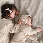 Knitted Hollow Jumpsuit Baby Girl Lace Long-sleeved Romper With Hat - Cindi Book