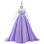 Mesh Long Sleeve Trailing Girls' Dress - Cindi Book