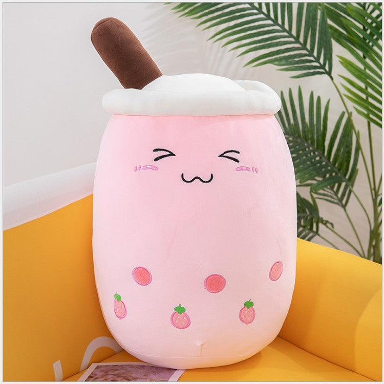 Fruit Milky Tea Cup Pillow Plush Toy Leather Phone Case - Cindi Book