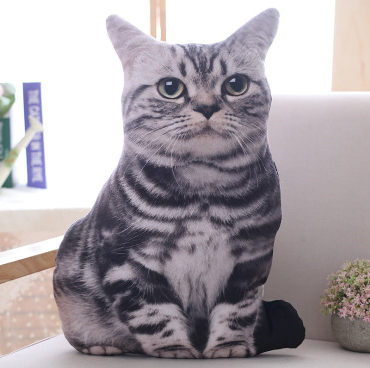 Simulation cat pillow cute cat doll plush toy stereo pet doll - Cindi Book