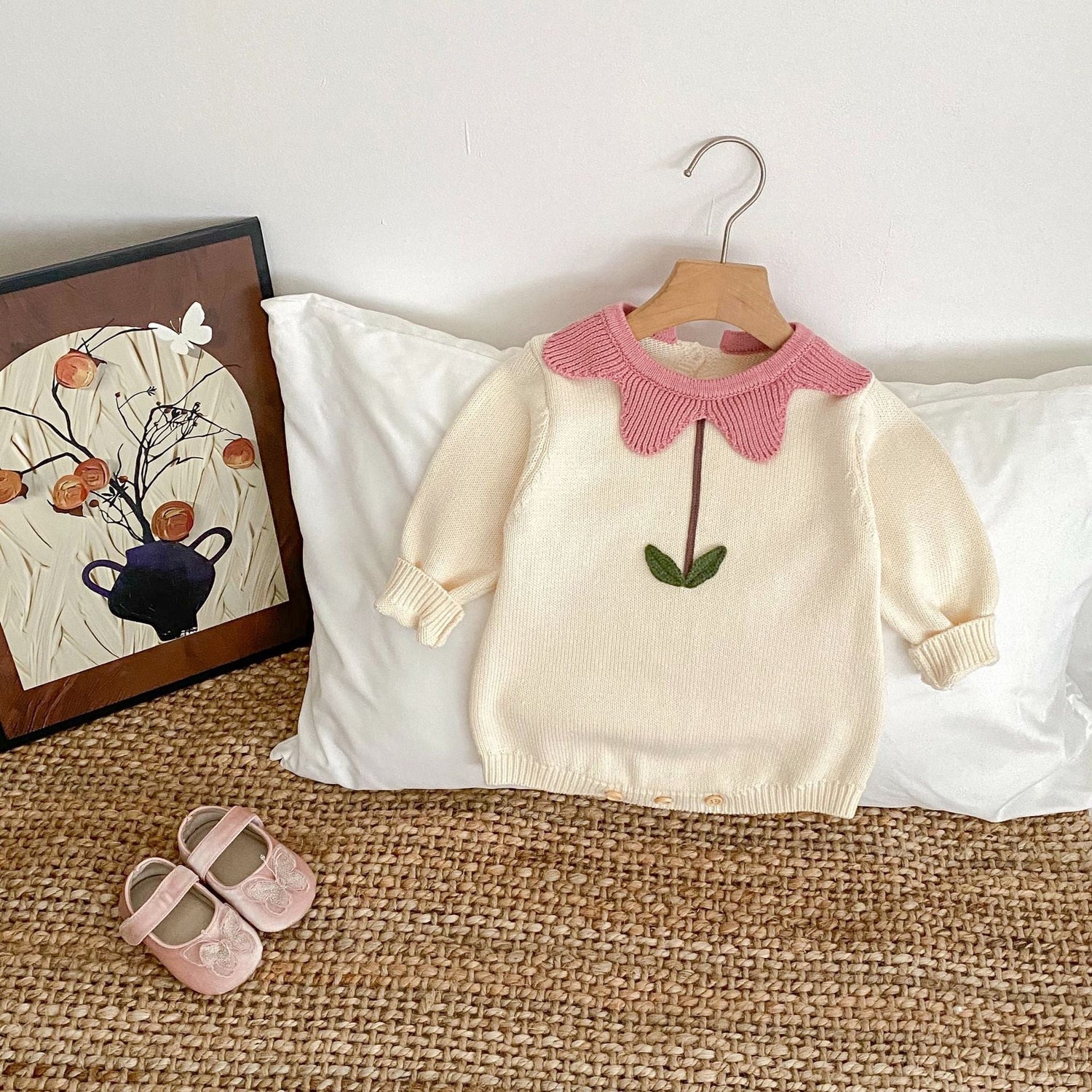 Cute Flowers Cotton Knitted Baby Sweater - Cindi Book