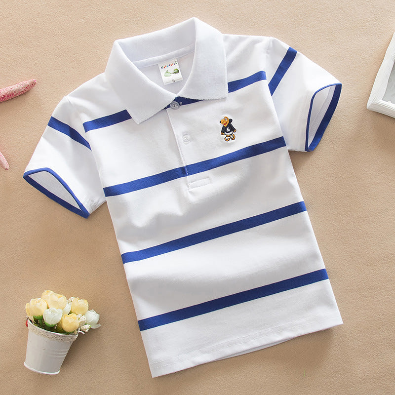 College Style Boys Polo Short Seeve T-shirt - Cindi Book