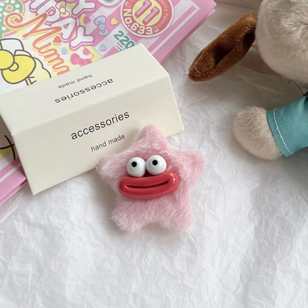 Girly Heart Plush Duckbill Clip - Cindi Book