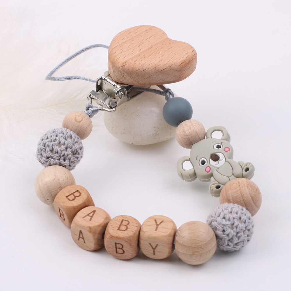 Baby products soothing beech wood mouth chain clip - Cindi Book