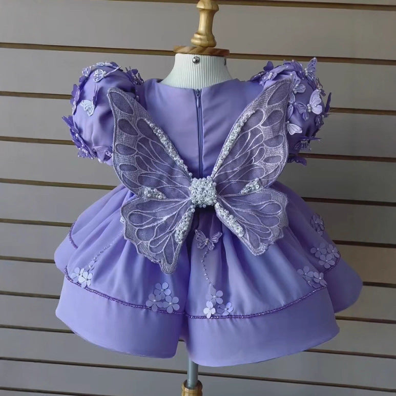 Little Girl Birthday Full-year Evening Dress Piano Performance Costume Girl - Cindi Book