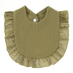 Ruffled Cotton Gauze Lace Bib Saliva Pocket - Cindi Book