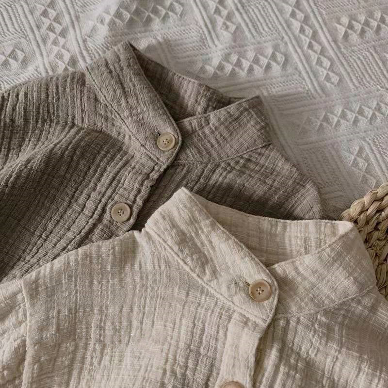 Cotton And Linen Shirt Korean Children's Fashion Top - Cindi Book