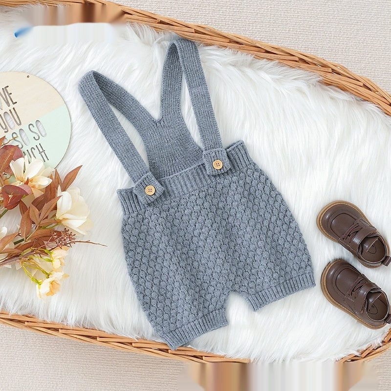 New Integrated Infant Solid Color Suspenders - Cindi Book