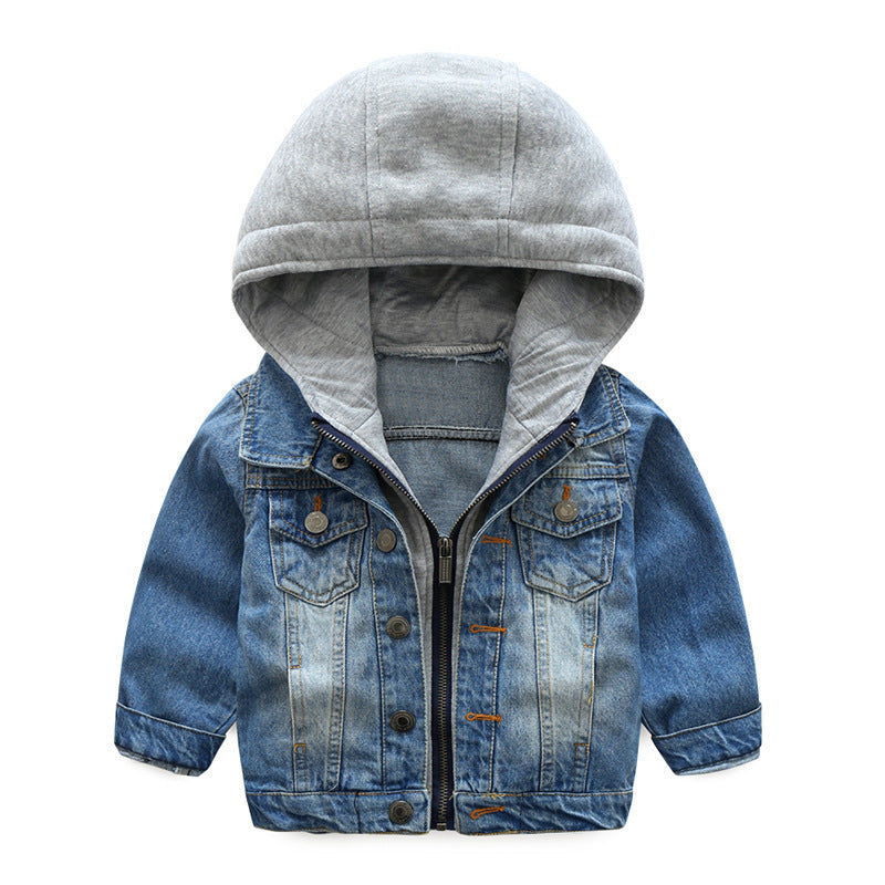 Boys and Children Washed Soft Denim Jacket