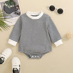 Baby Boys And Girls Long Sleeve Multi-color Stripe Pattern Triangle Jumpsuit - Cindi Book